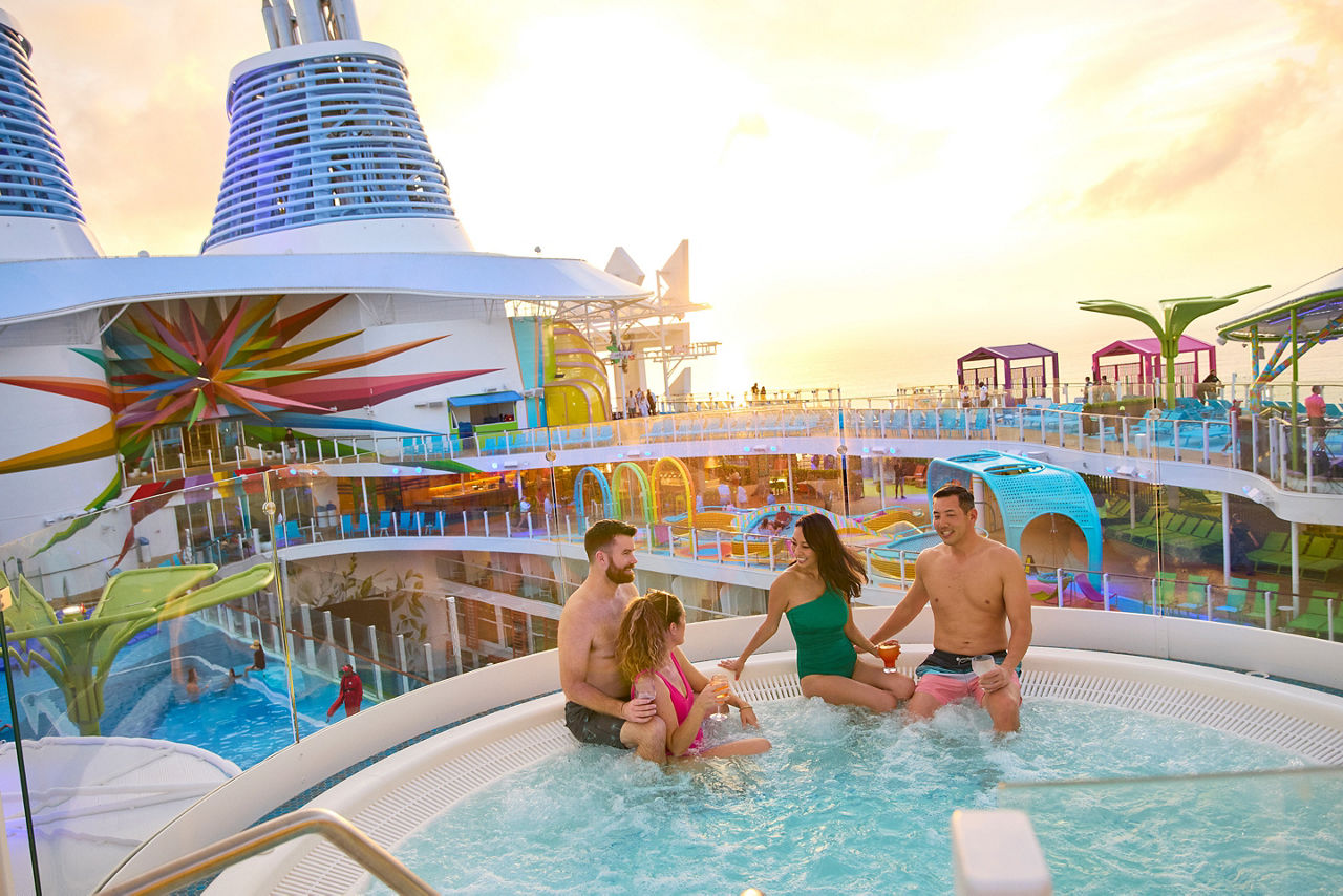 Friends Enjoying the Hot Tub