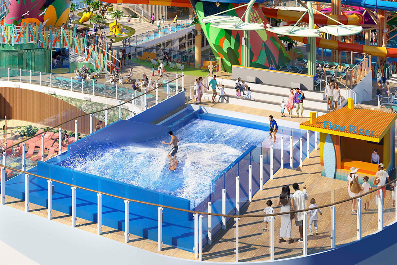 Icon of the Seas Flowrider and Thrill Island