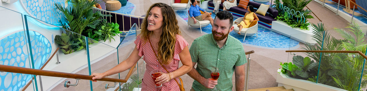 Couple Walking through The Overlook Lounge