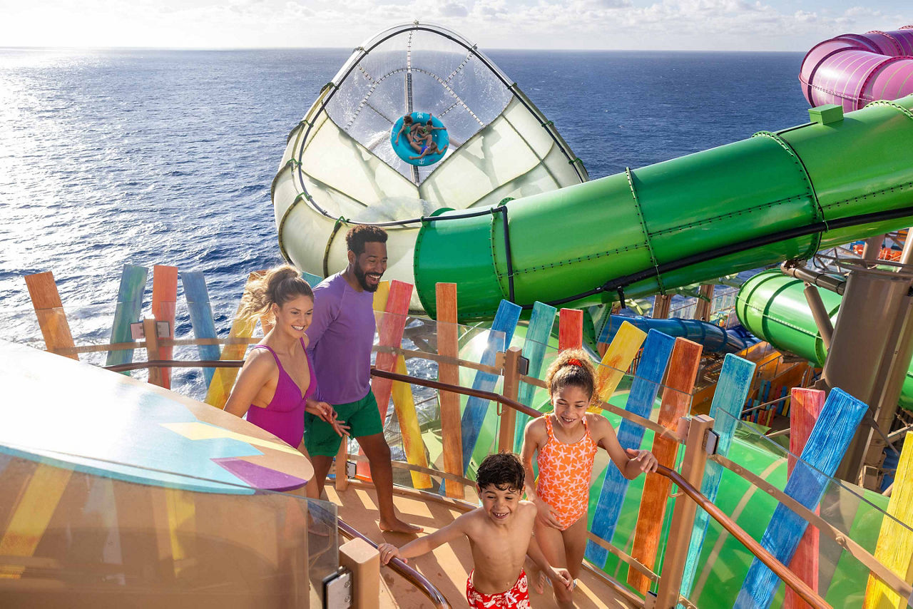 icon of the seas family waterpark stairs
