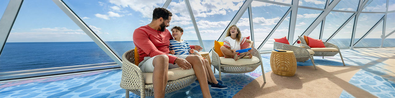 icon of the seas father with kids enjoying happy moments at overlook