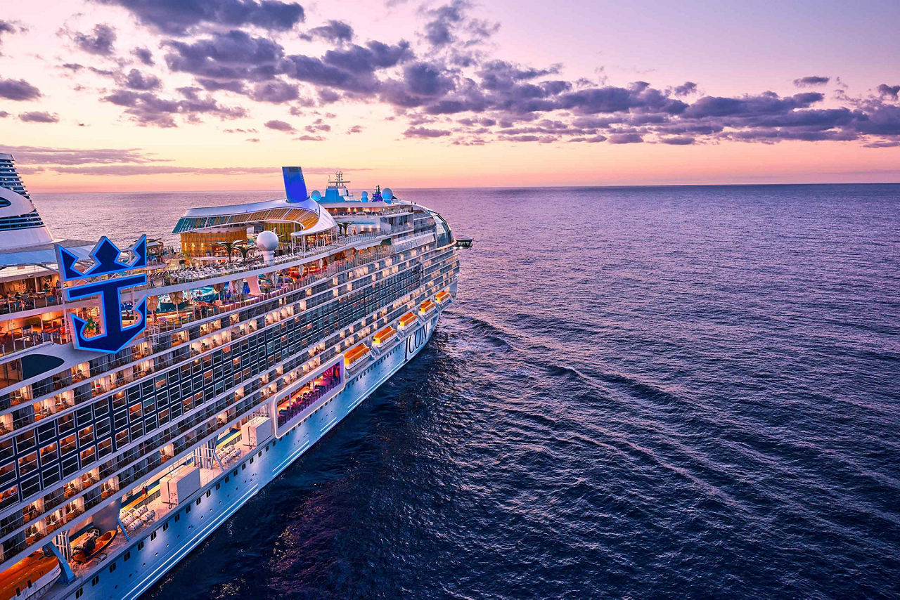 icon of the seas views aerial sunset evening ocean