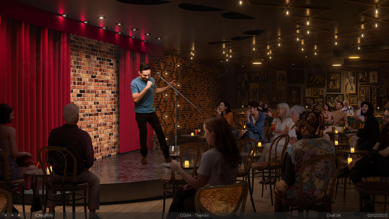 Icon of the Seas Get Your Laugh on at The Attic Comedy Club