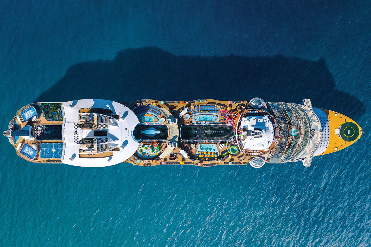 Oasis of the Seas Aerial Full Ship