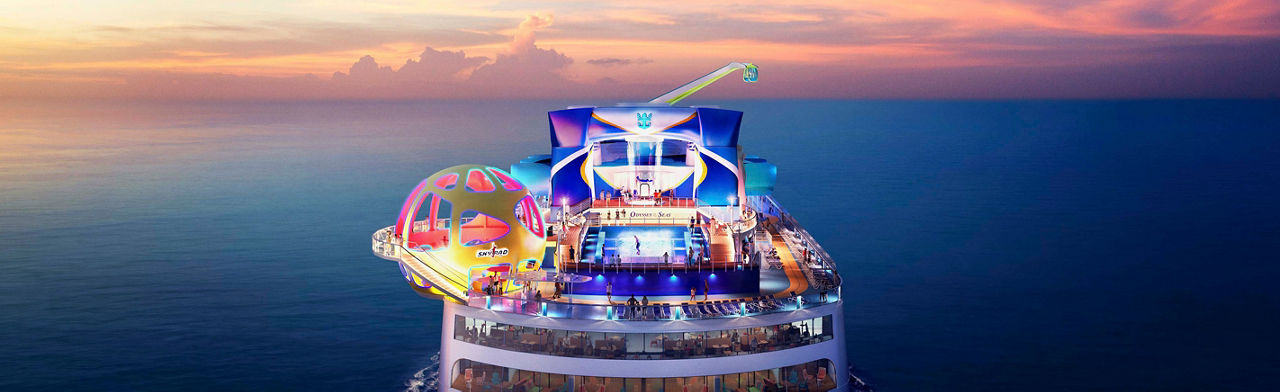 Odyssey of the Seas Aerial Sunset Sailing 