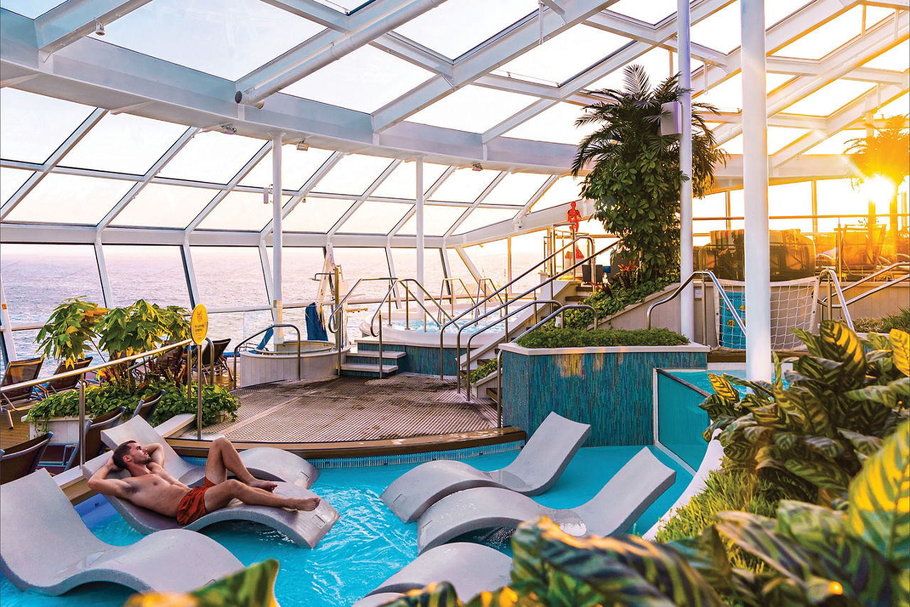 Man at Solarium Pool