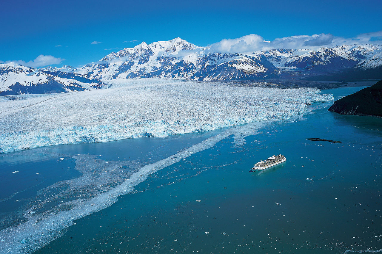 Radiance of the Seas Alaska Glacier Mountain Aerial