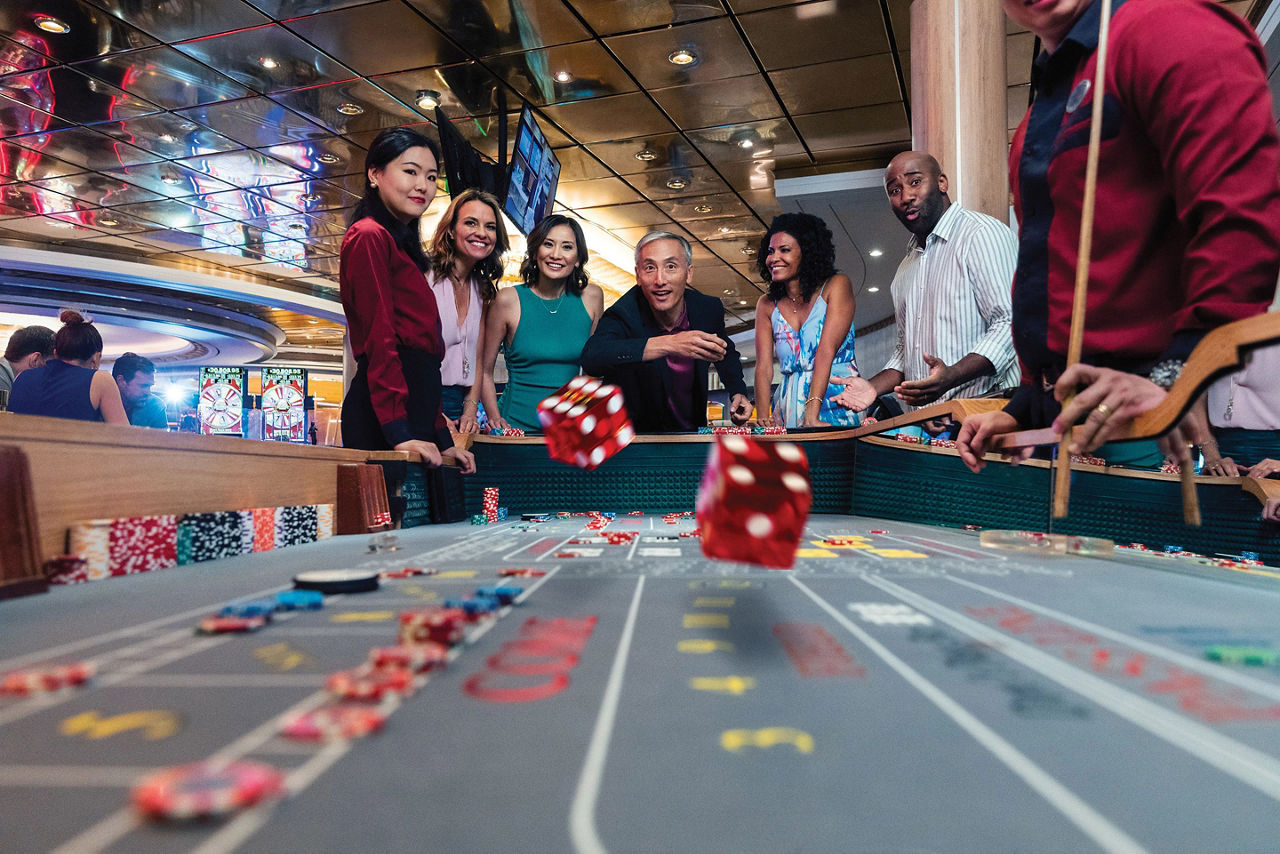 Man rolling the dice at Casino Royale