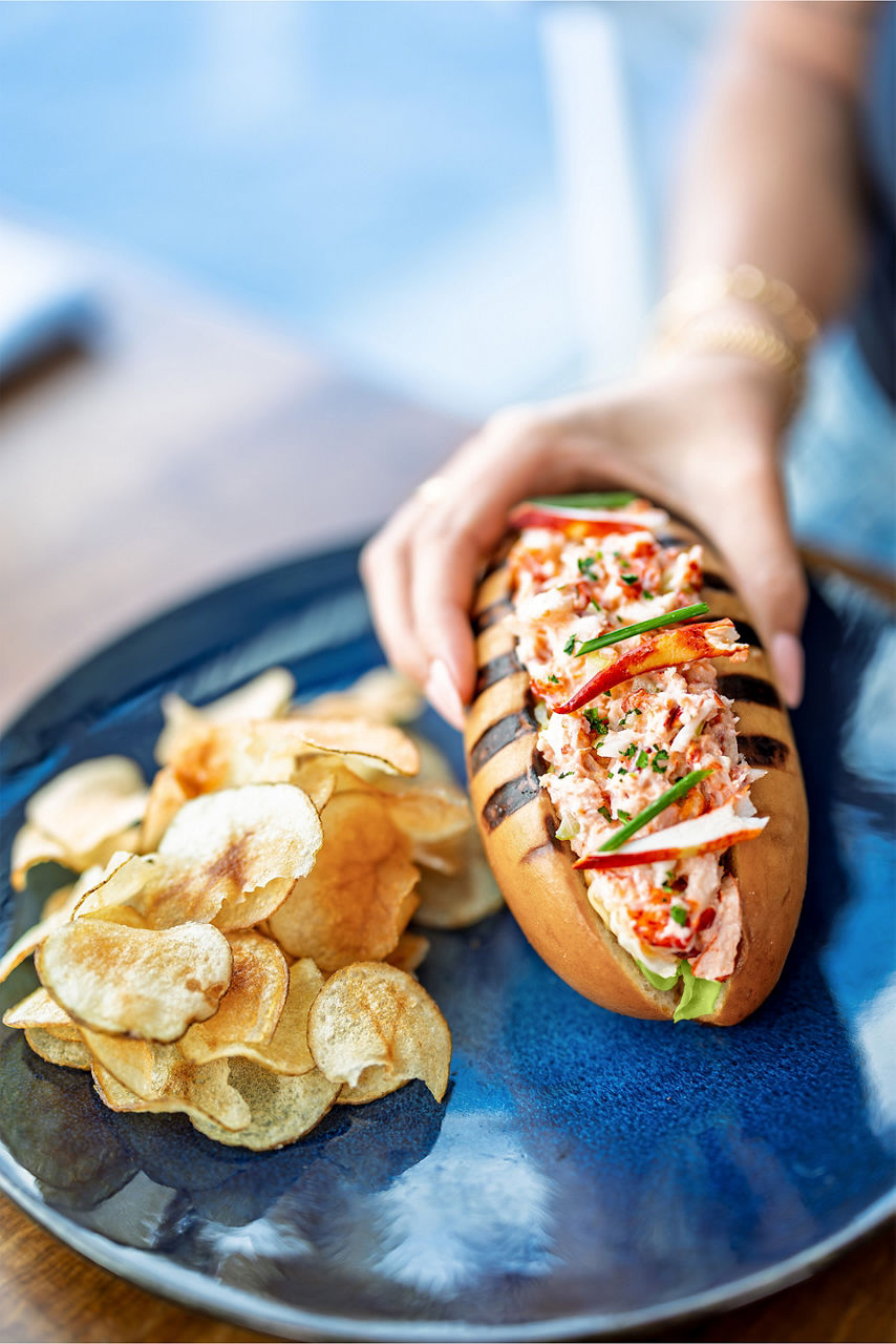 Lobster roll at Hooked Seafood