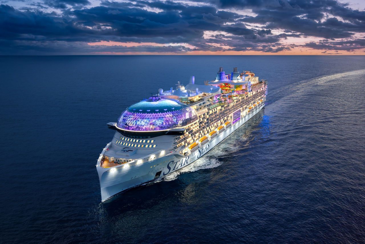 Star of the Seas Aerial shot evening