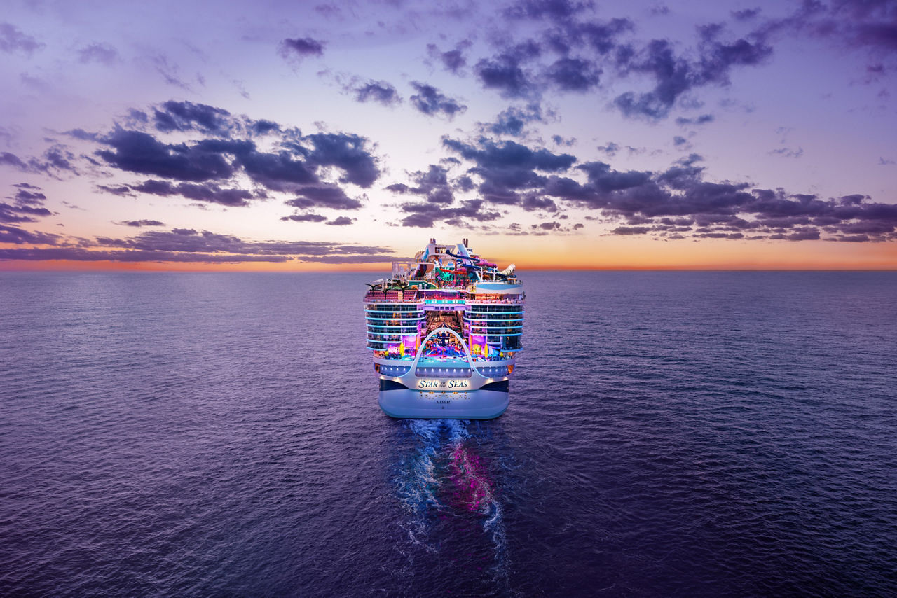 star of the seas aerial sunset horizon sailing sea day