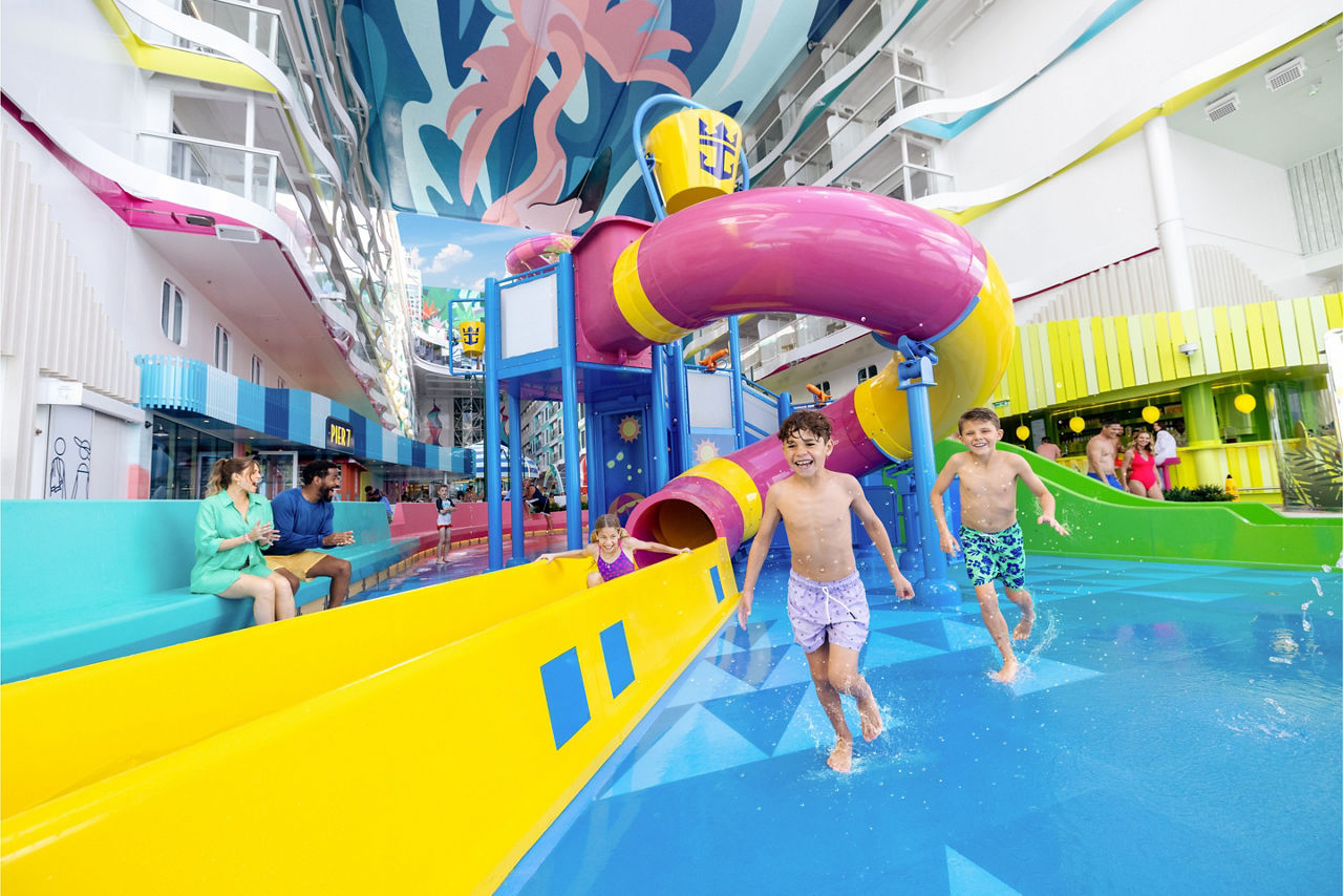 surfside splashaway bay kids playing waterslide star of the seas