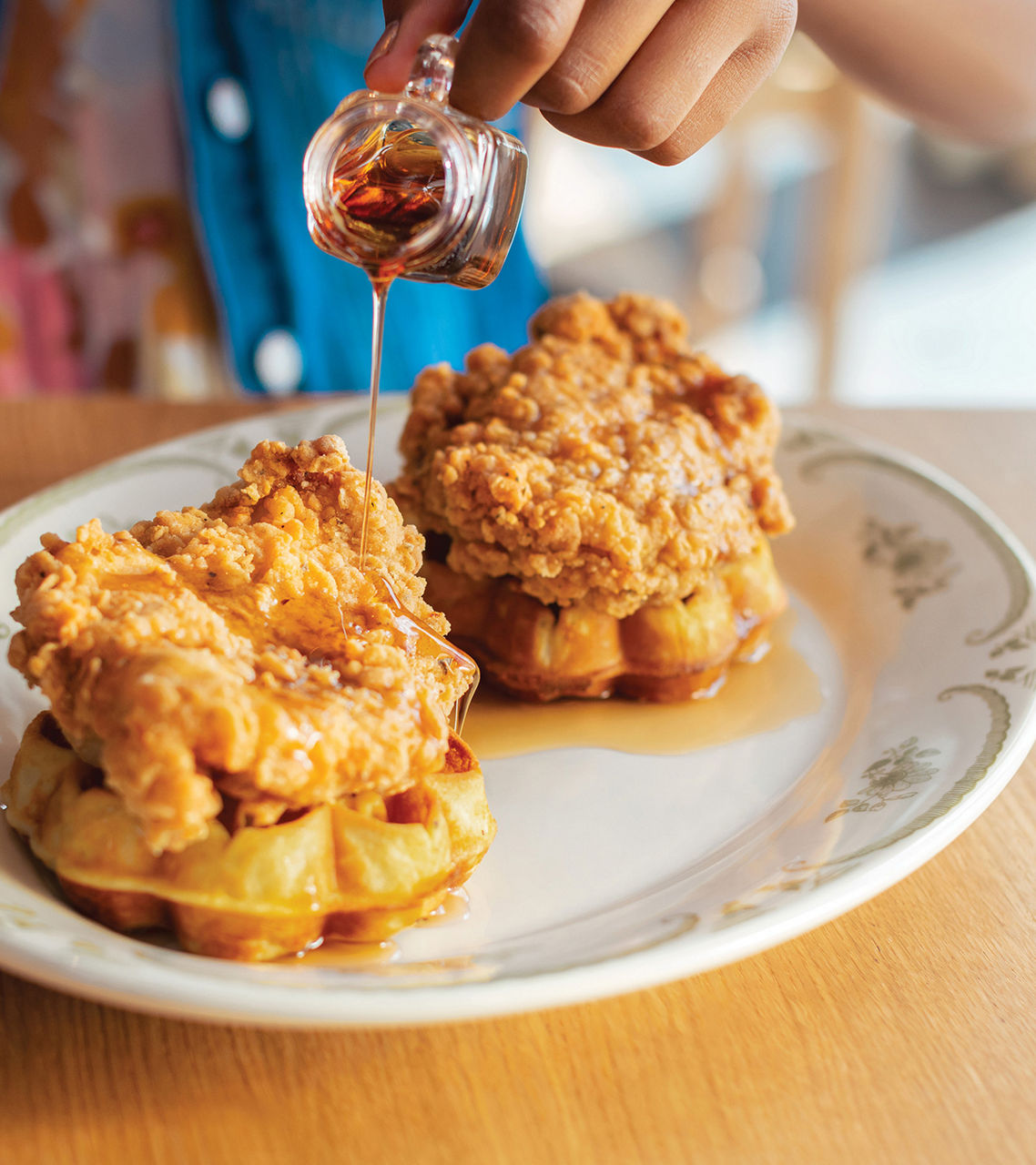 The Mason Jar Chicken and Waffles with Honey Syrup