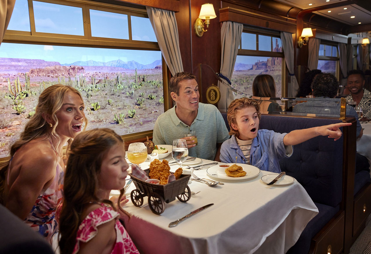 Family dining experience at Utopia Station Royal Railway