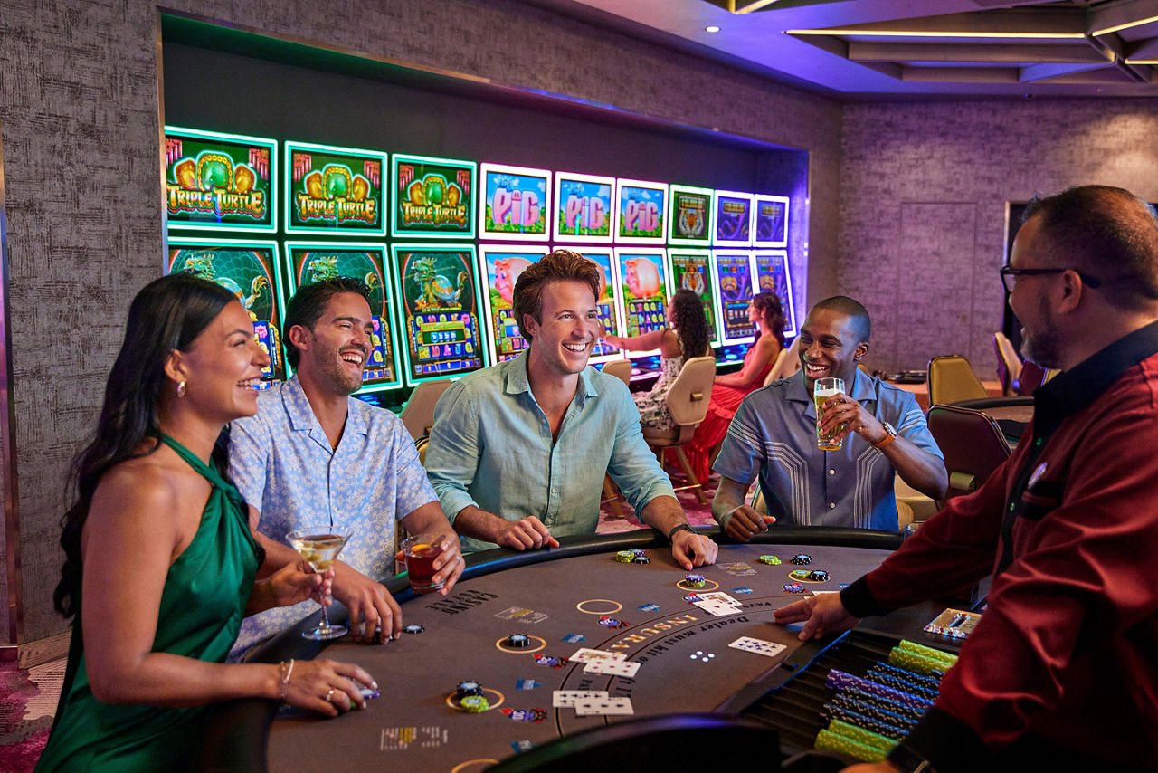 Players at HighRoller BlackJack table, Casino Royale