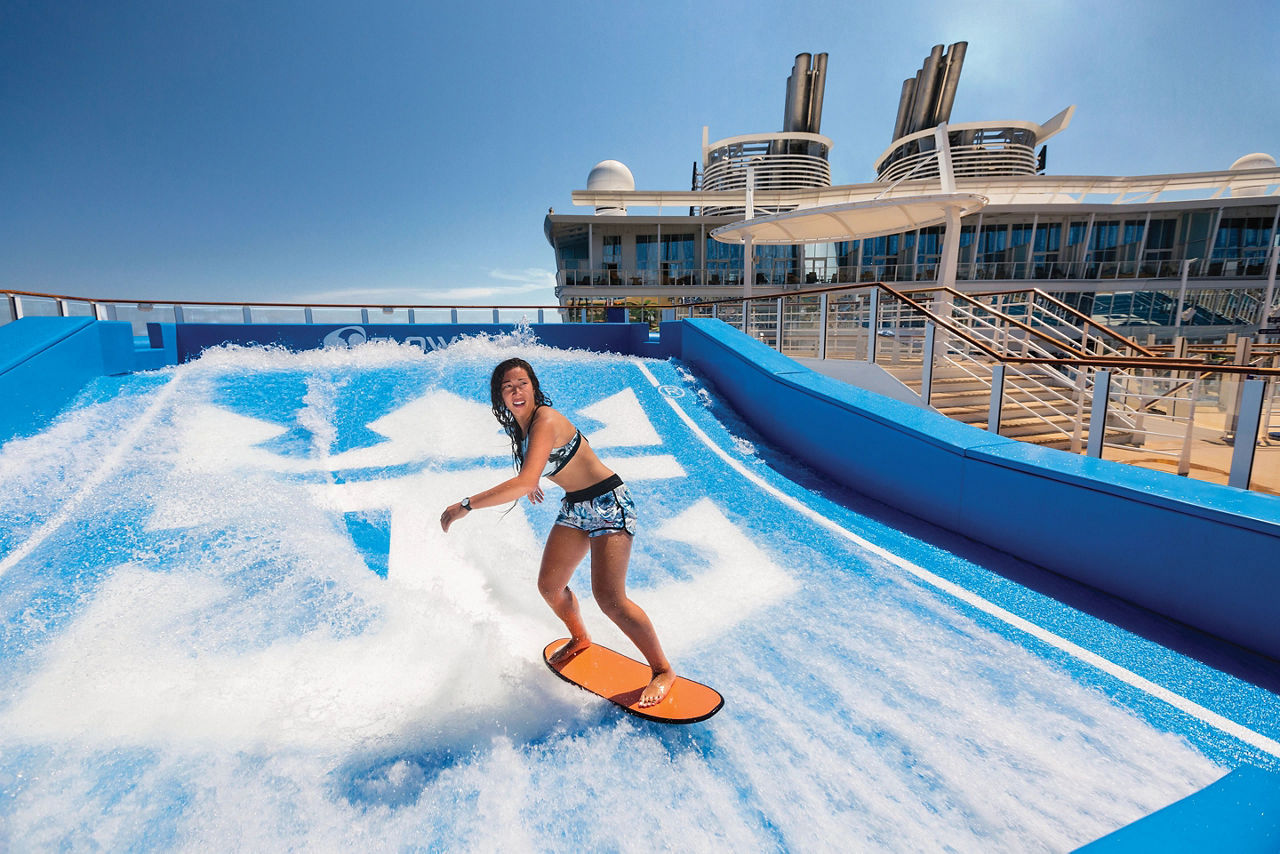 Female instructor on FlowRider