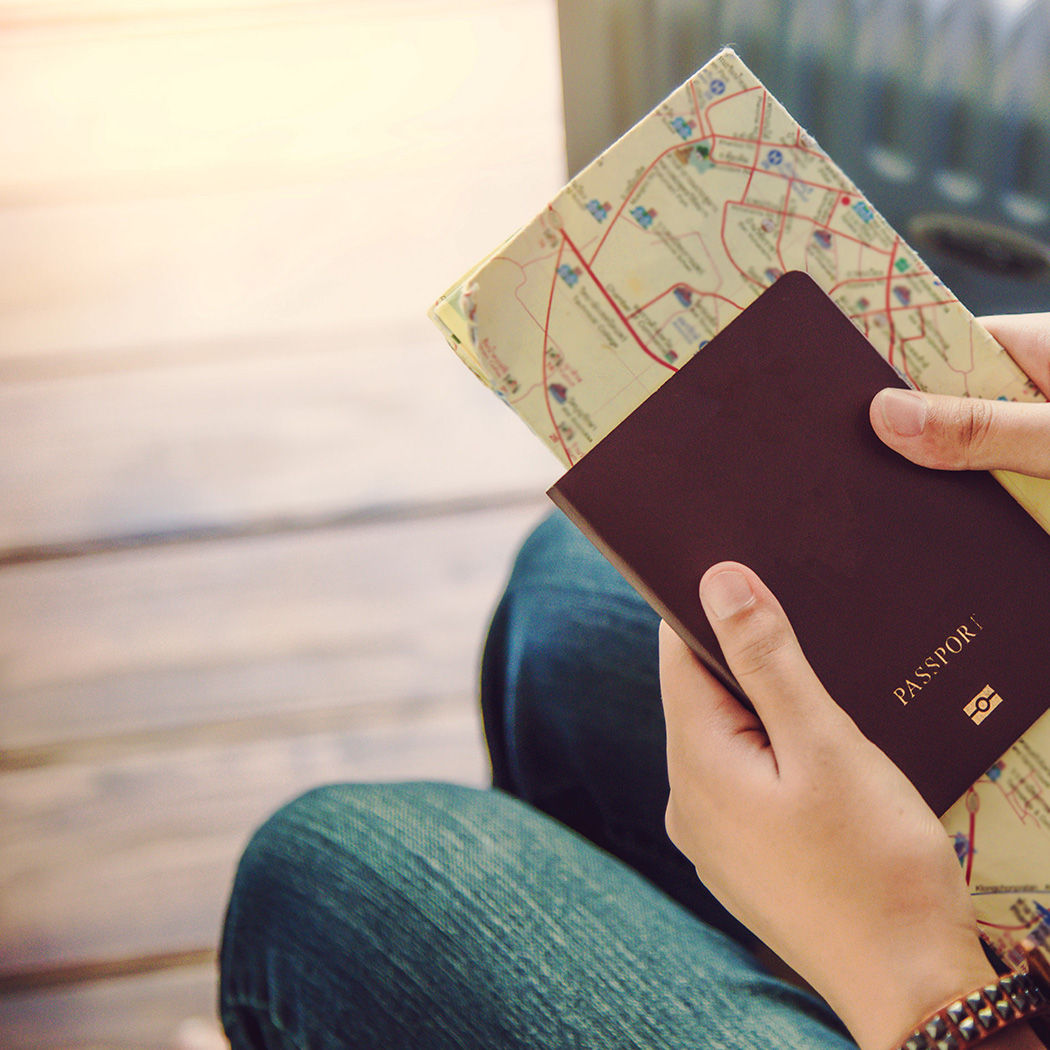 travel documents passport square banner