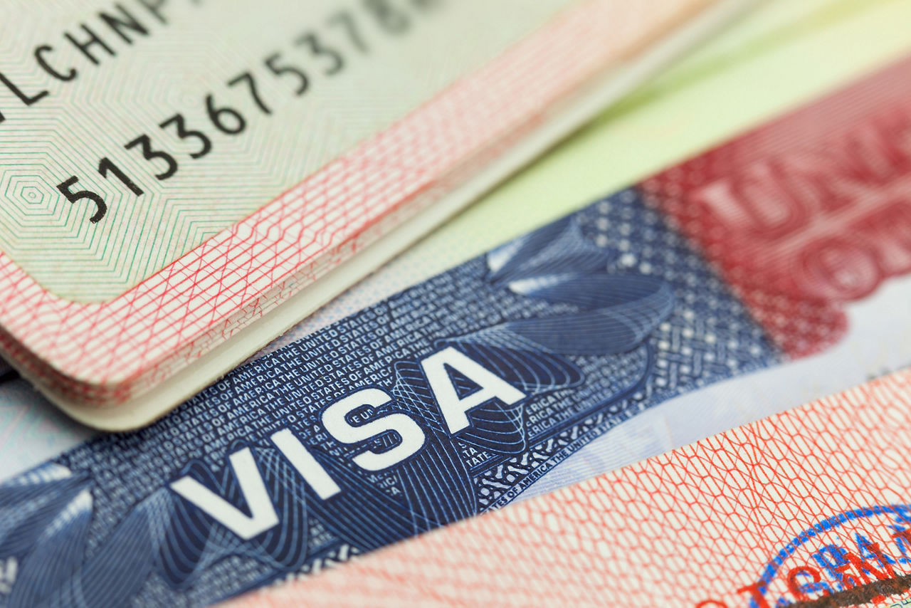 Visa page inside a passport