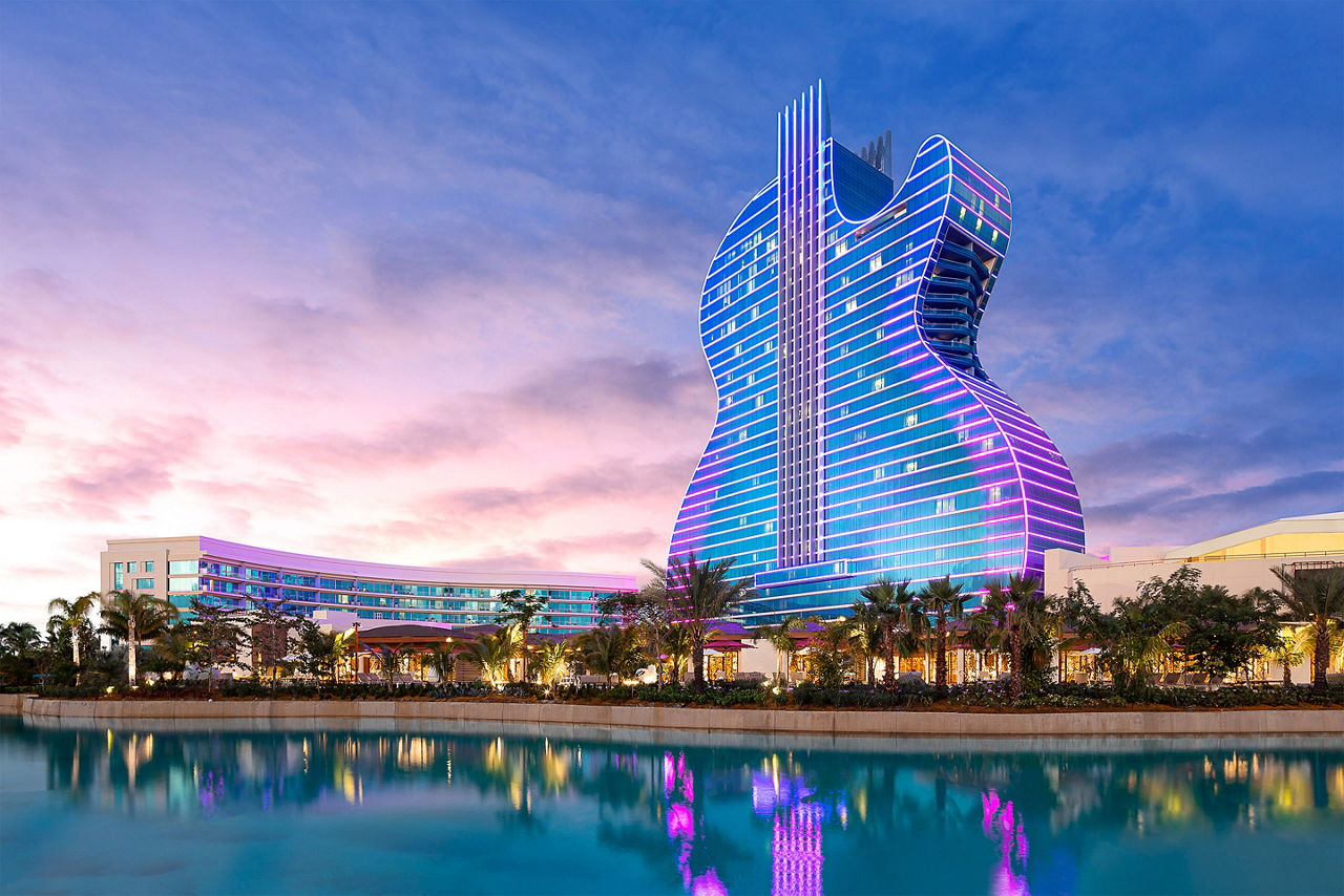 Dusk Setting, Oasis Lagoon at Hard Rock Hotel and Casino