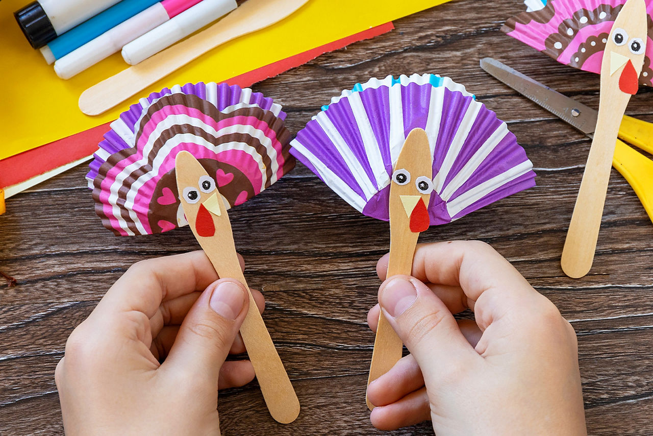Thanksgiving turkey crafts for the holidays.