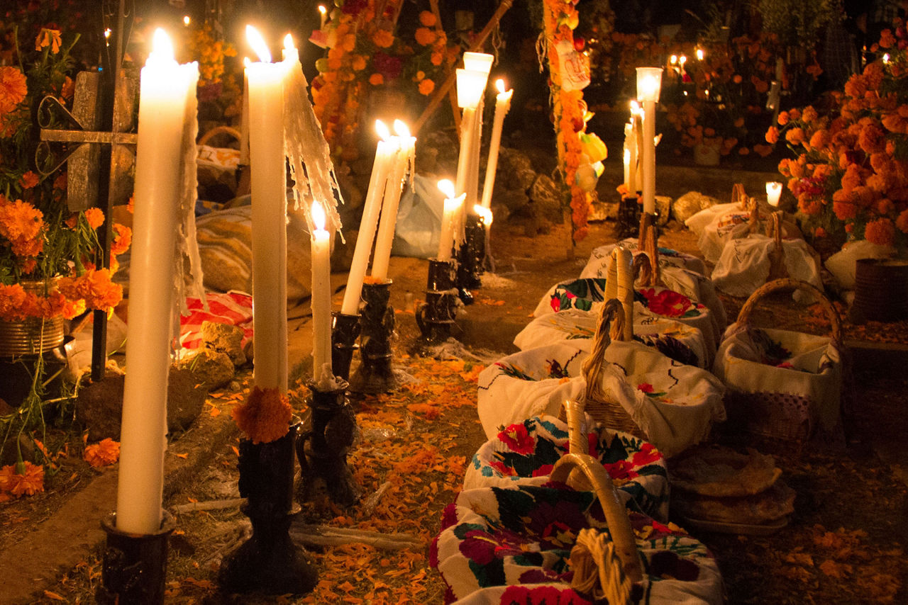 Day of the Dead Cemetery Decorations in Janitzio, Mexico