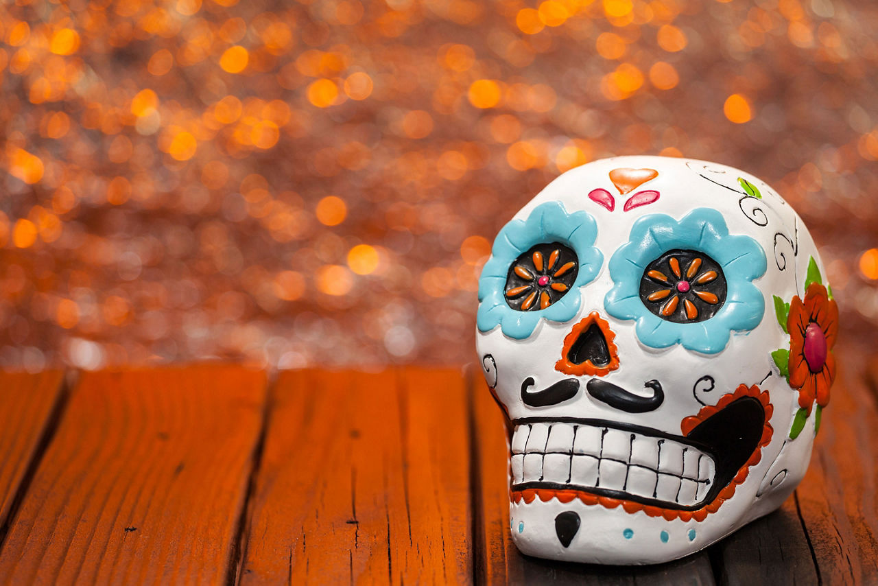 Skulls during Dia de los Muertos Celebration 
