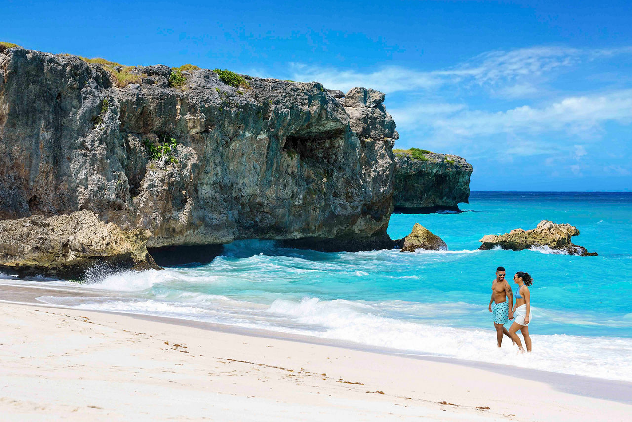 Bottom Bay Cliff Couple Romantic Stroll, Barbados