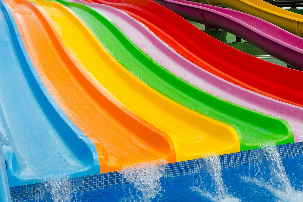 Colorful Slides on Tropical Park