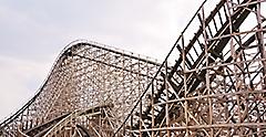 Construction of Large Wooden Rollercoaster