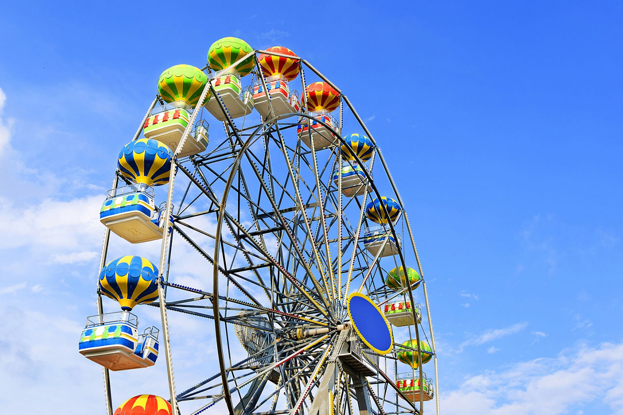 Ferris Wheel with Blue Skies