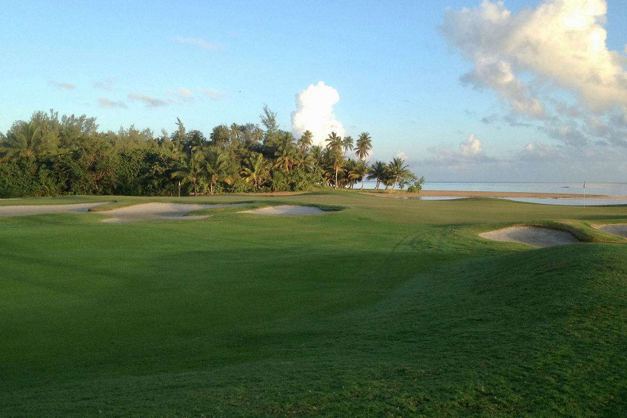 Golf club in Coco Beach, Puerto Rico during sunrise . The Caribbean