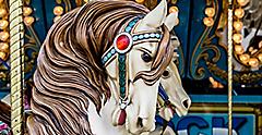 Wooden Horse Close Up of Carousel