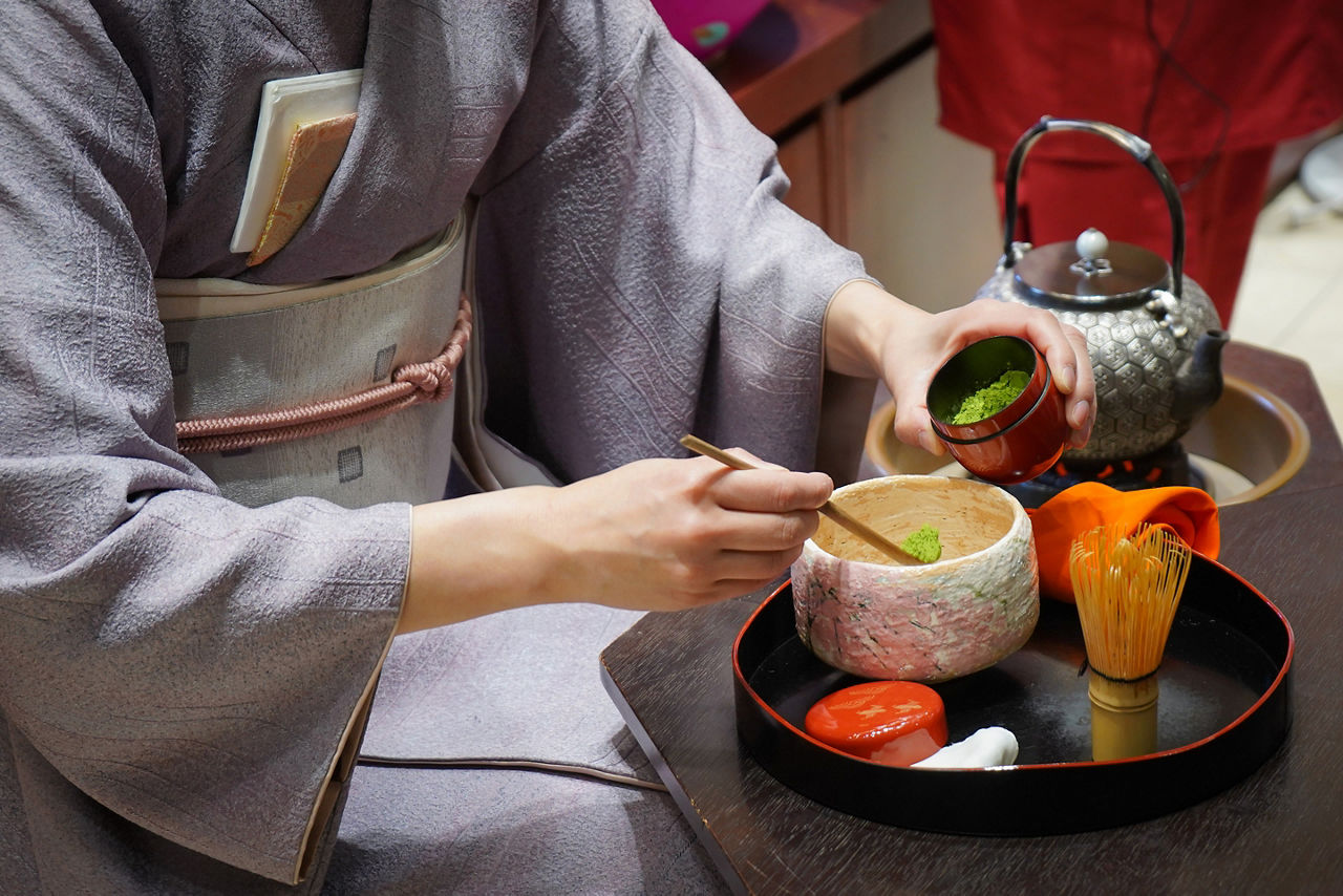 Japanese Matcha tea ceremony. Japan.