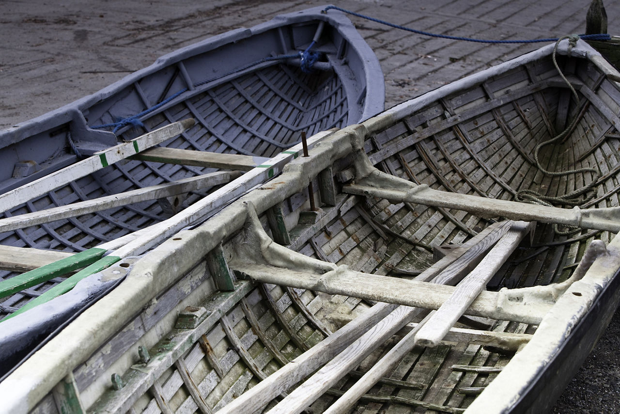 Traditional Irish currach row boats was used by St. Brendan. Transatlantic