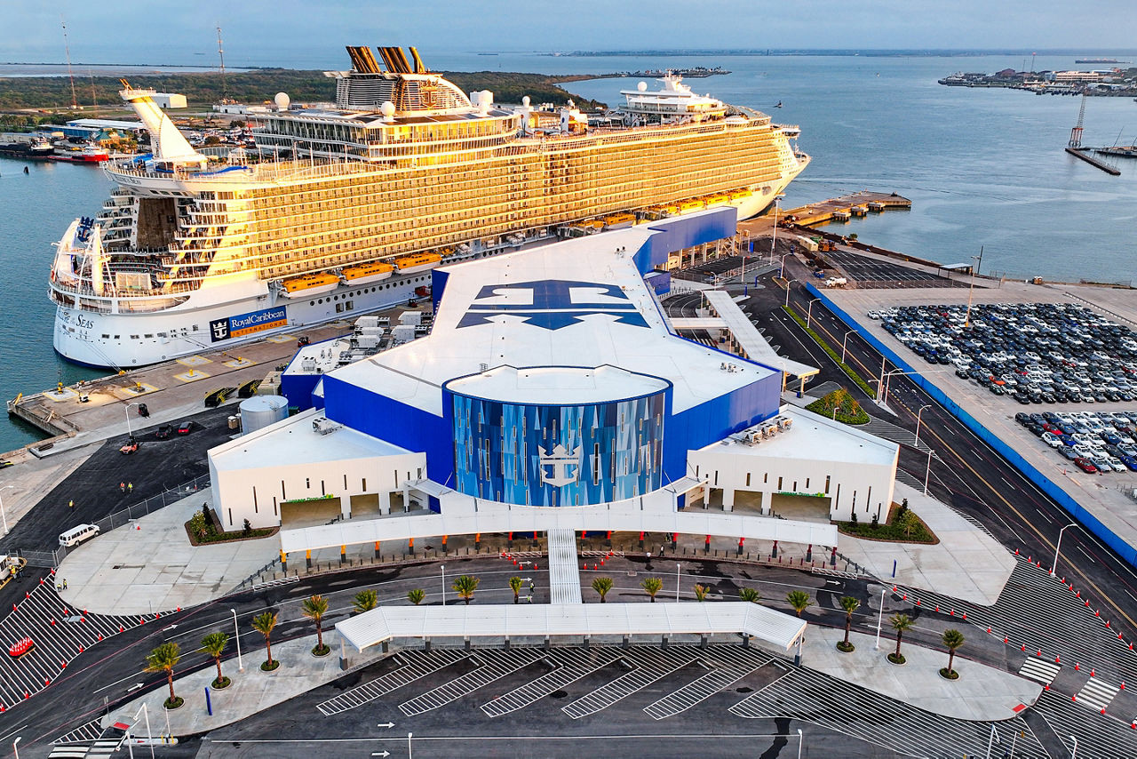 Terminal Aerial with Allure of the Seas Galveston, Texas