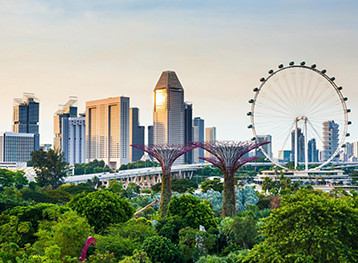 Beautiful city view of Singapore from Skyway
