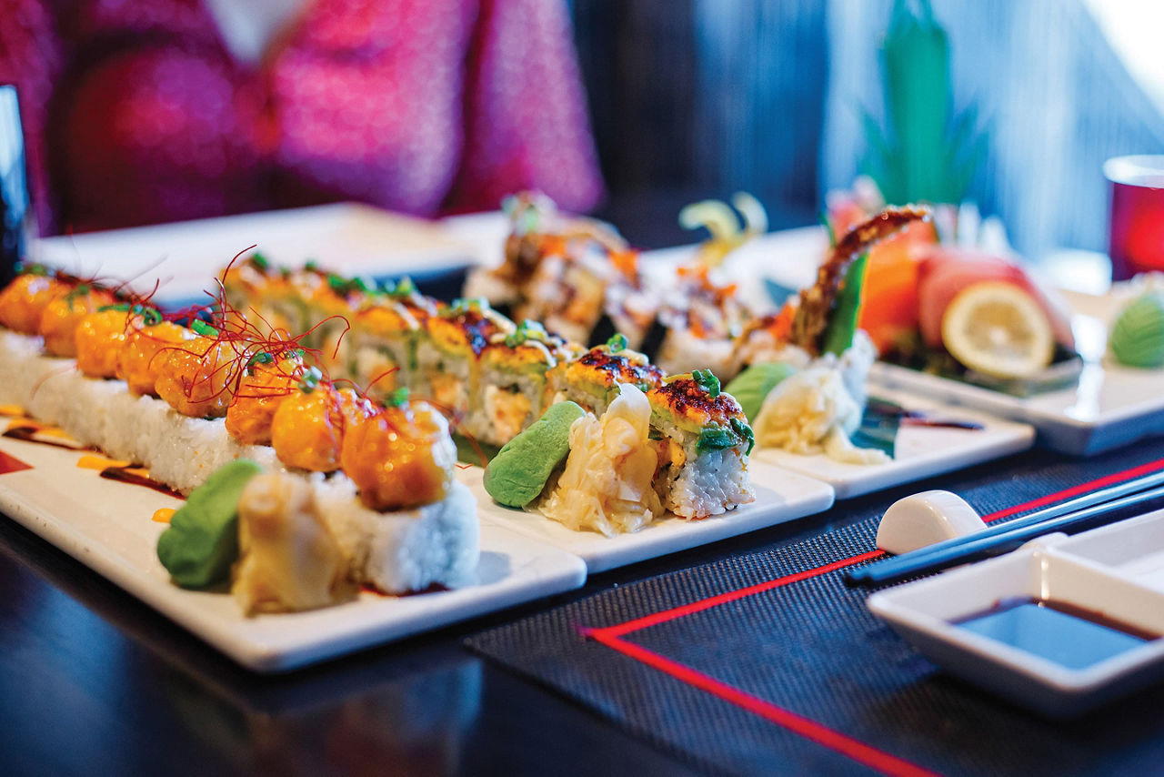 Oasis Class, Symphony of the Seas, Sushi Roll Selection with Sashimi at Izumi