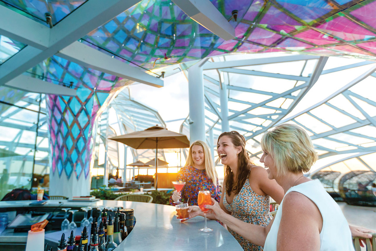 Solarium Bar Friends with Cocktails