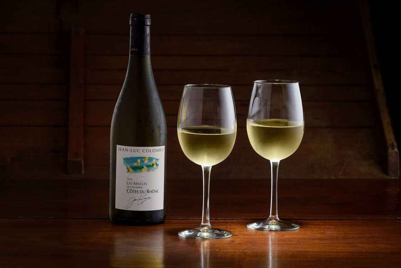 Two Glasses White Wine at Vintages 