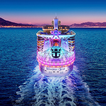 Wonder of the Seas Mount Vesuvius Sunset