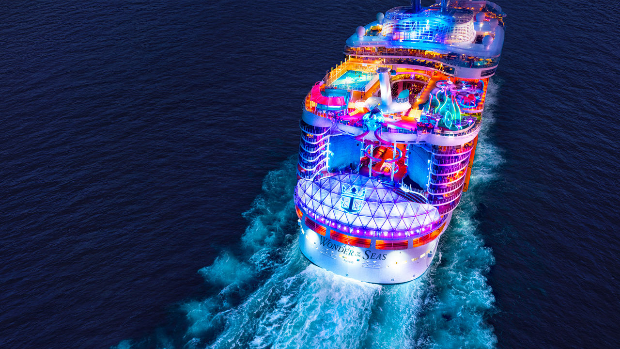 wonder of the seas back ship aerial view hp jumbotron 1920 1080