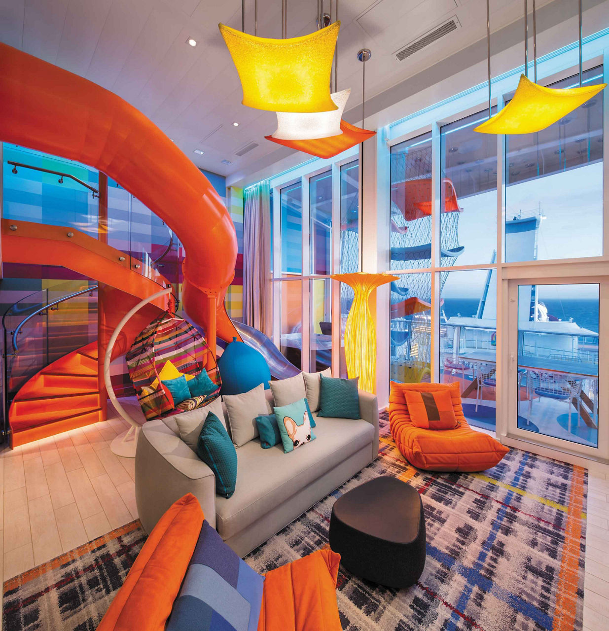 royal caribbean ultimate family suite ufs living room slide