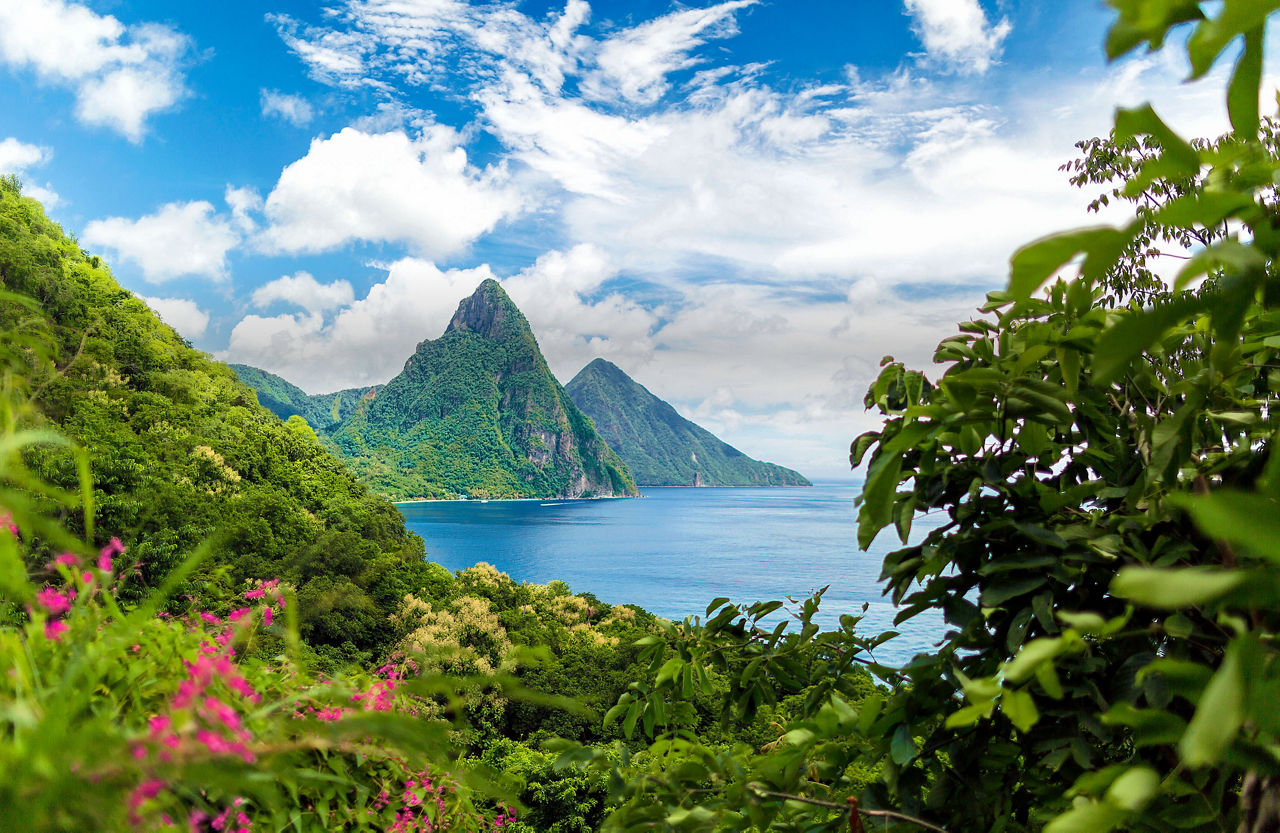 St. Lucia Mountains in the Caribbean