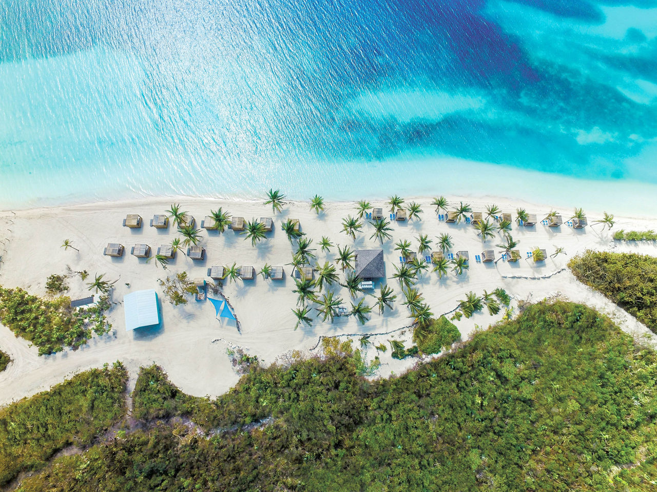 Aerial View of CocoCay in the Bahamas