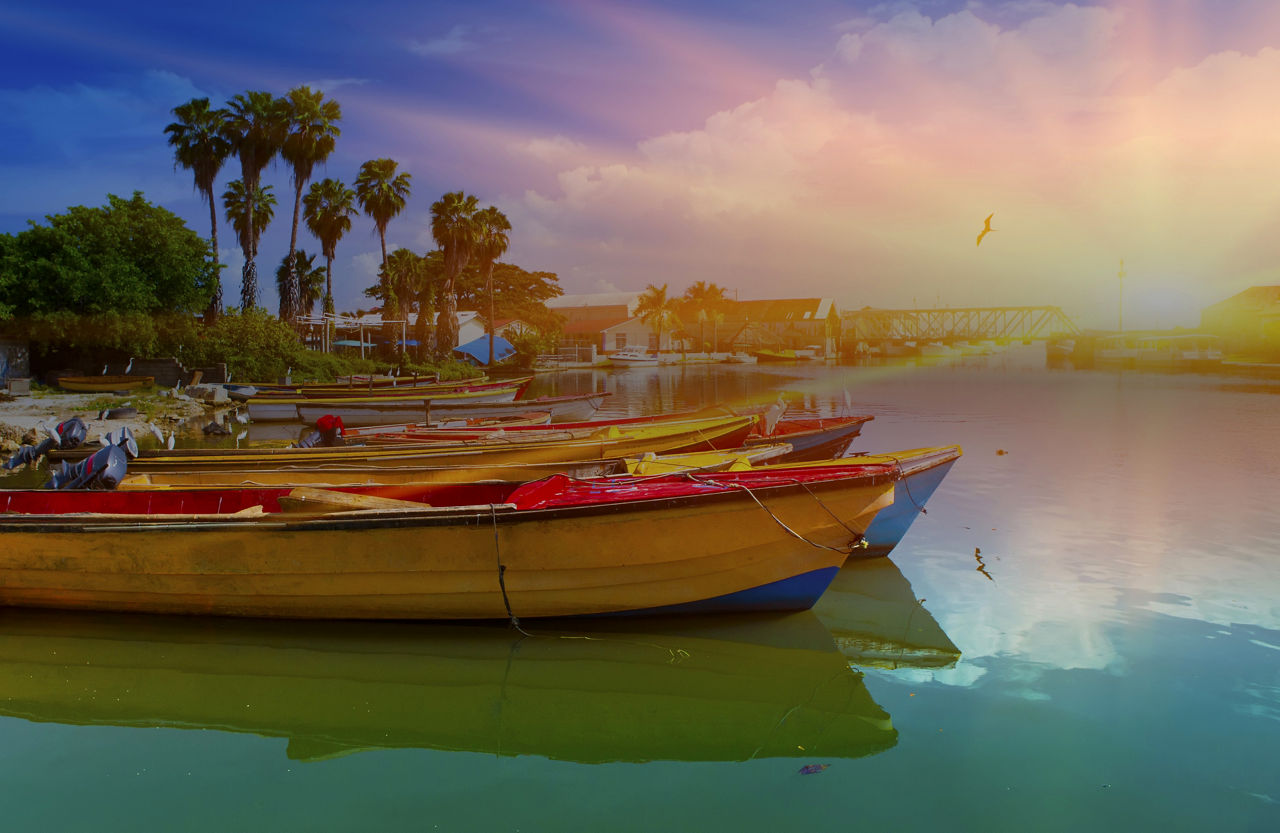 Colorful Boats in Jamaica