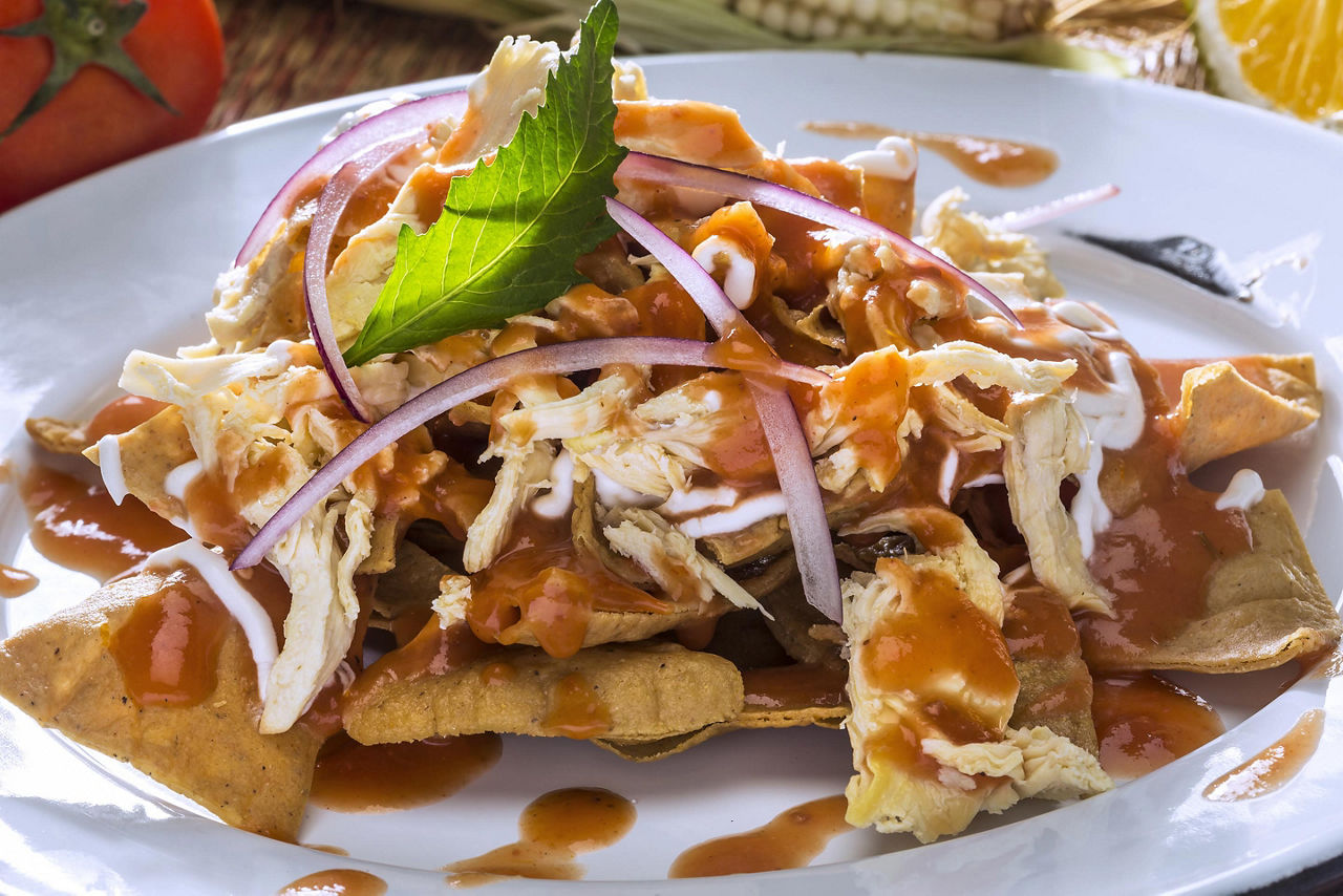 Authentic Mexico Food, Chilaquiles for Breakfast