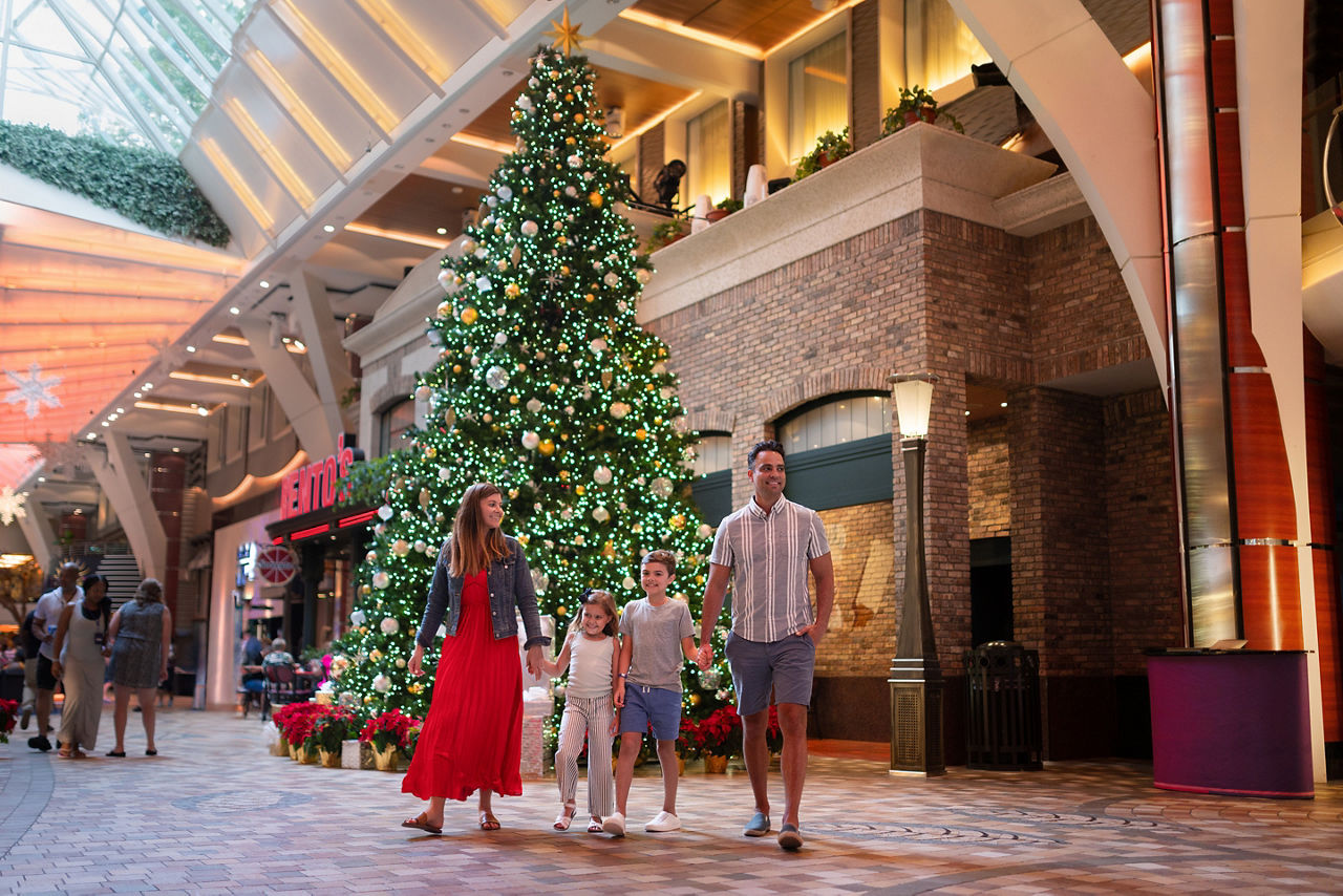 oasis of the seas christmas tree family holiday cruises promenade