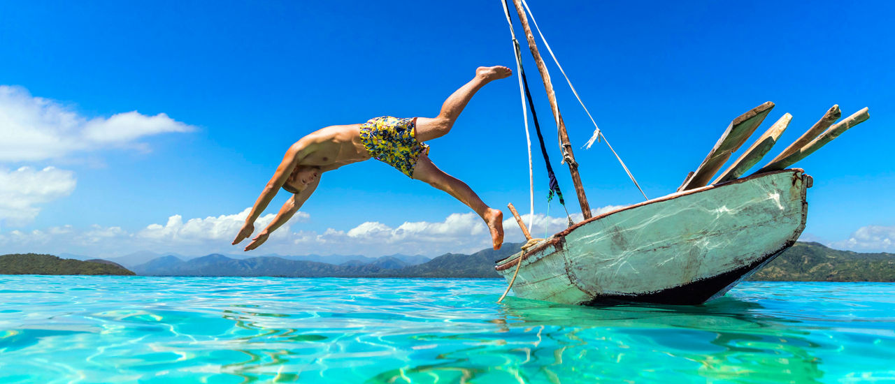 Jumping Into Water Beach