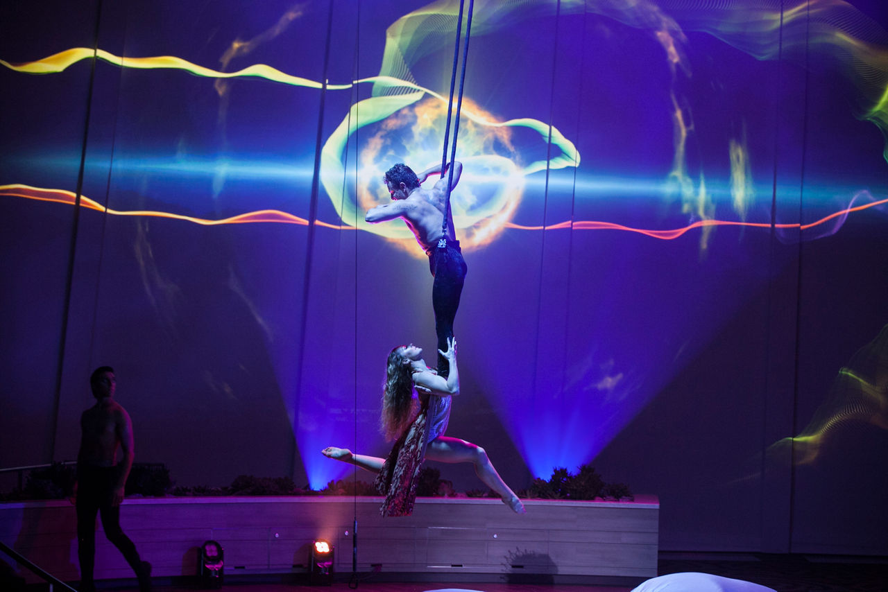 Starwater Show Acrobats Aerial Two Performers Blue