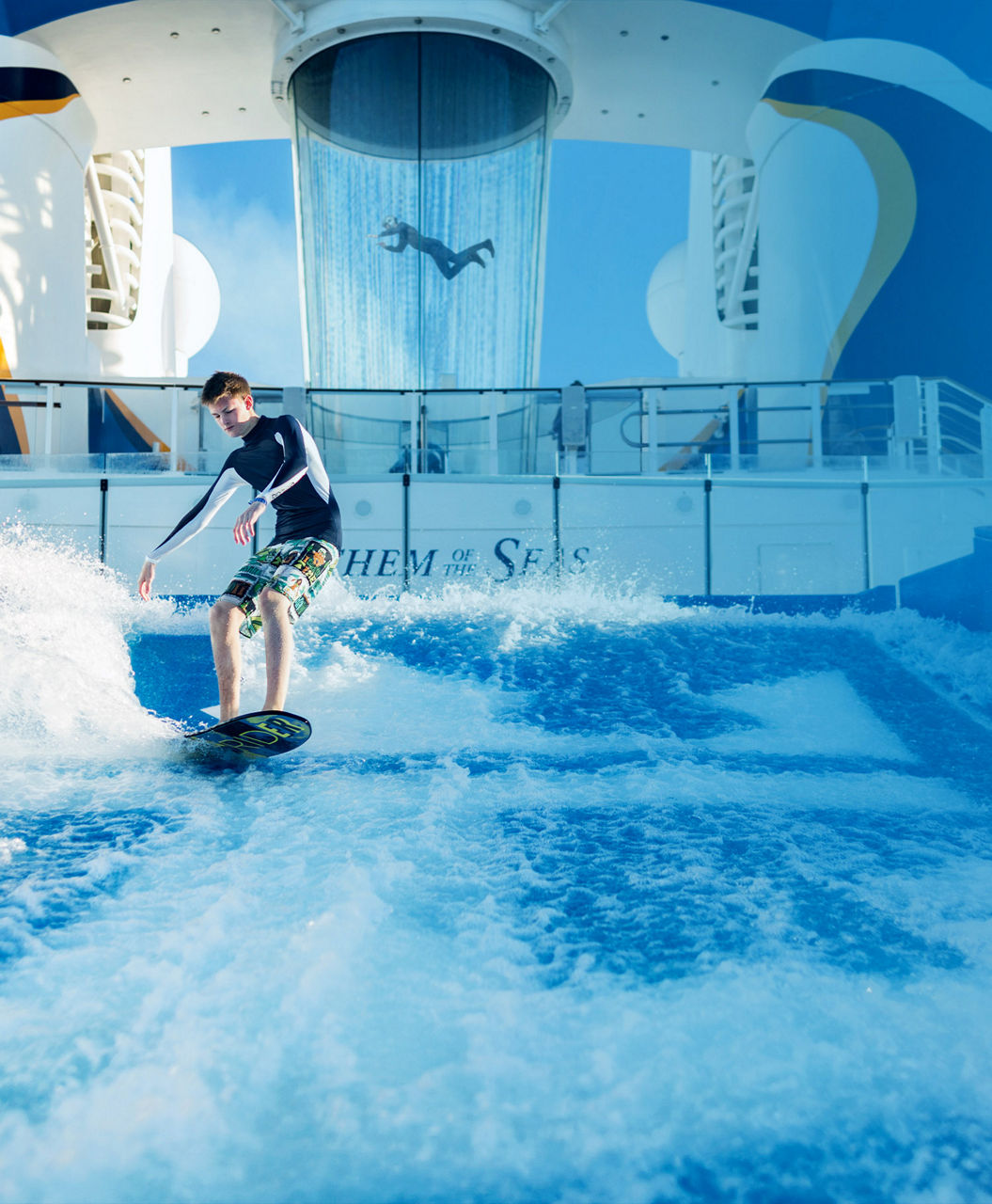 Flowrider Teenager Surfing 